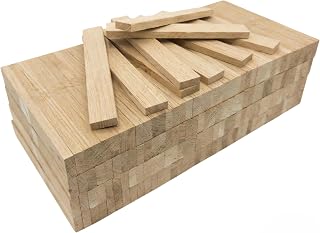 Blocchi di legno di quercia per lavori artigianali Confezione XL da 100 pezzi - bastoncini di legno per lavori artigianali Striscia di legno di quercia da 22 x 8 x 160 mm