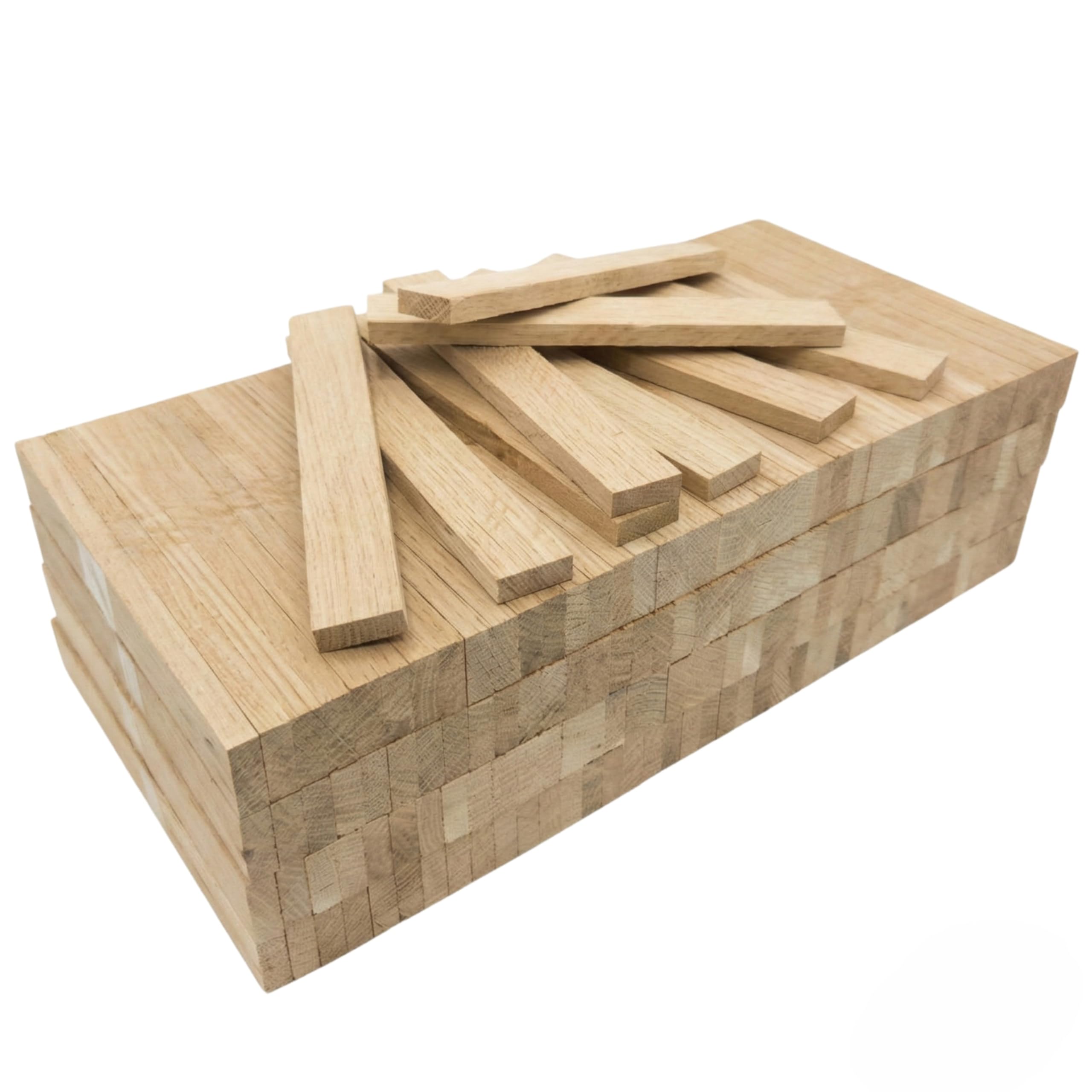 EdpaS Holzklötzchen zum Basteln 80 Stück aus Eiche – Bastelklötzchen und Holzleisten zum Basteln – Holzstäbchen und Holzklötze für DIY, Bastelbedarf, Fensterbank innen – Maße 22 × 8 × 160 mm