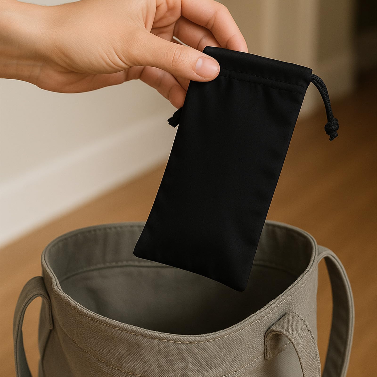 simarro 12-częściowa torba na okulary przeciwsłoneczne z mikrofibry, miękkie etui na okulary przeciwsłoneczne, 18 x 8,9 cm, czarna dzianinowa torba do przechowywania, odpowiednia na okulary