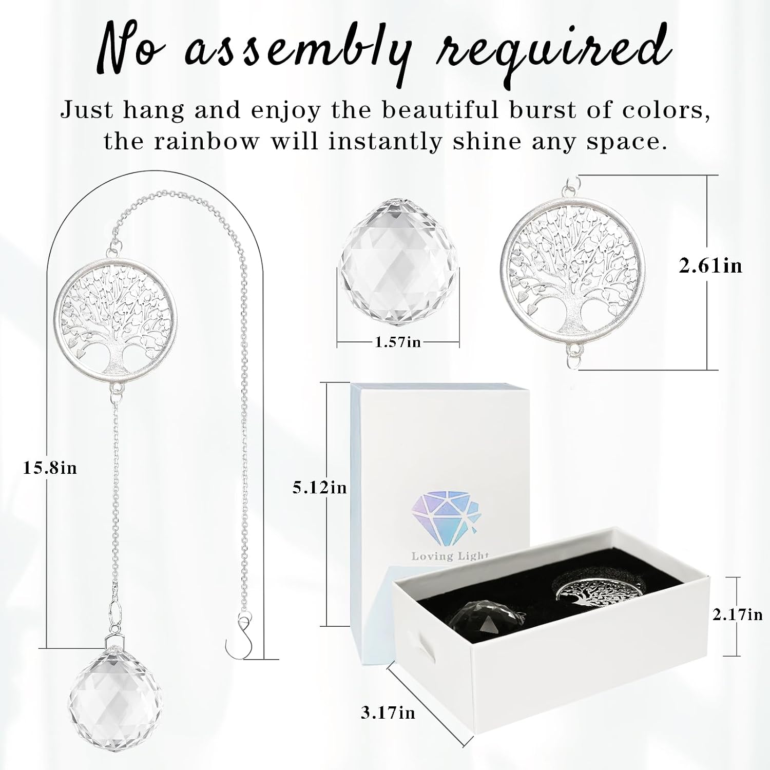 Sympathy Gifts for Loss of Loved One, Memorial Grief Gift Idea for Loss of Women Mom Dad, Condolences Bereavement Gift Crystal Ball Suncatcher in Memory of Grandma Son Daughter Friend Dog,Tree of Life