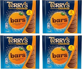 Terrys Chocolate Orange Bars Multipack Bundle - x4 Terrys Orange Multipacks 3x35g Bars In Each Pack