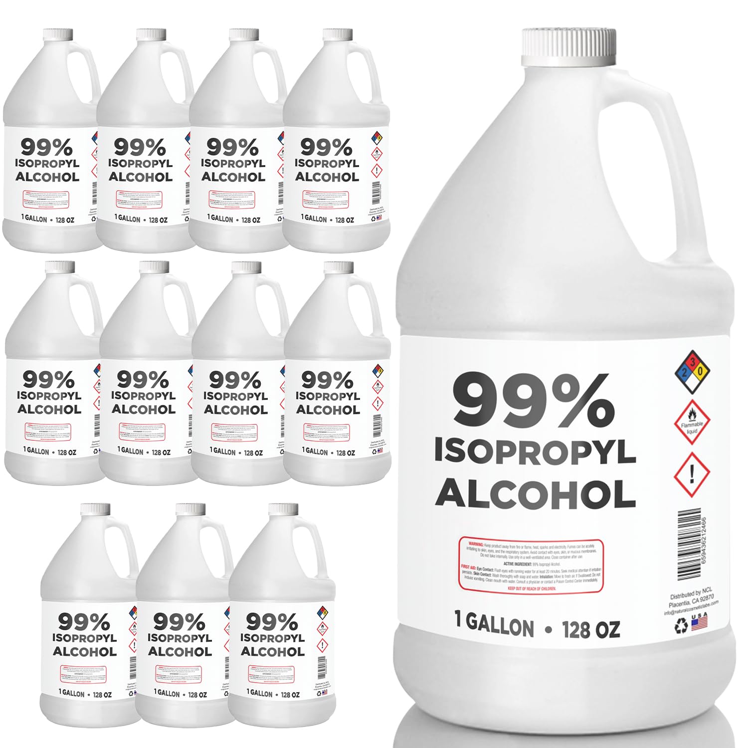 HIGH Impact - Isopropyl Alcohol 99% (IPA) | Made in The USA | Gallon - Pack of 12