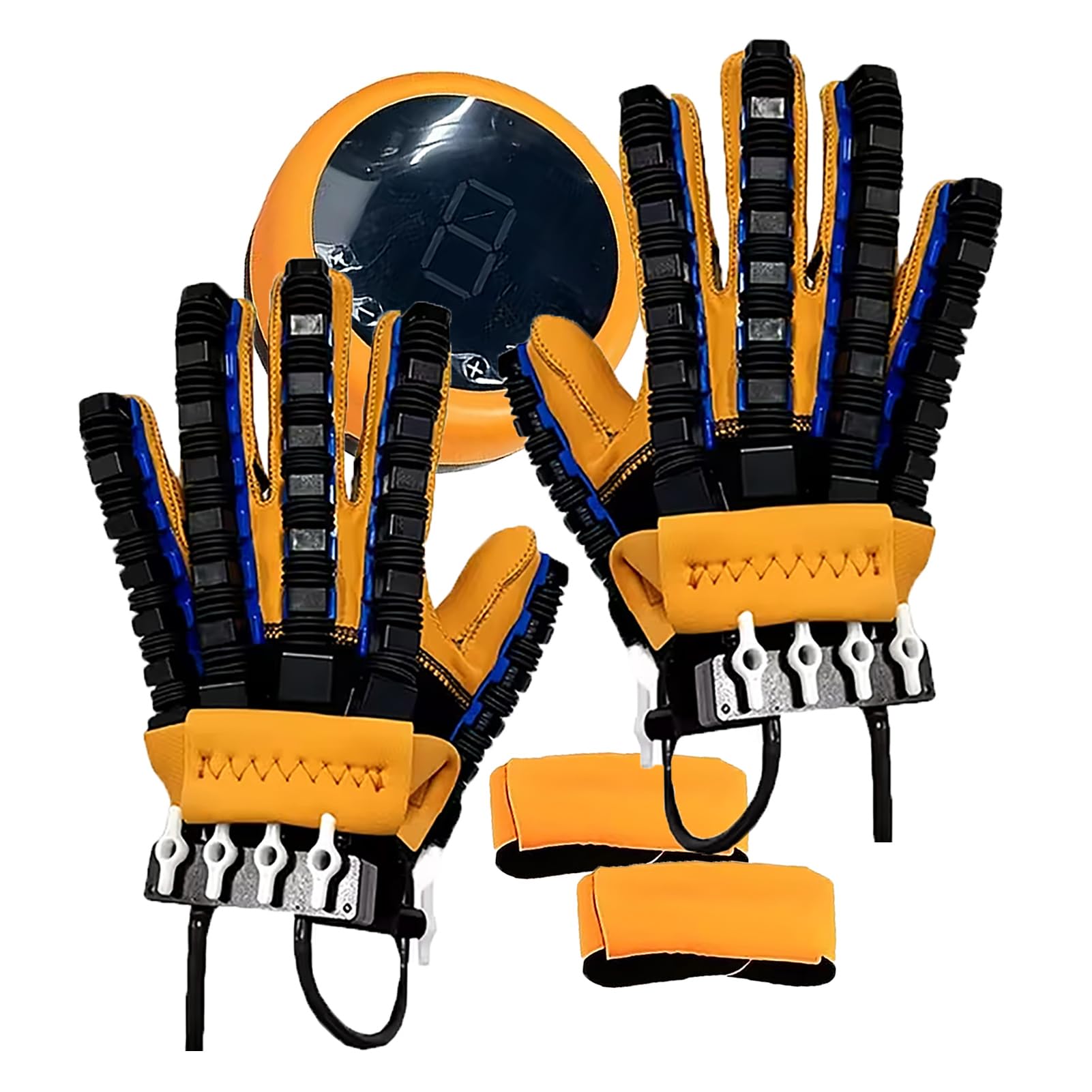 Guantes robóticos de rehabilitación para Mano Izquierda y Derecha, Entrenador de Dedos portátil Recargable, con compresa Caliente, para aliviar contracturas musculares XXL