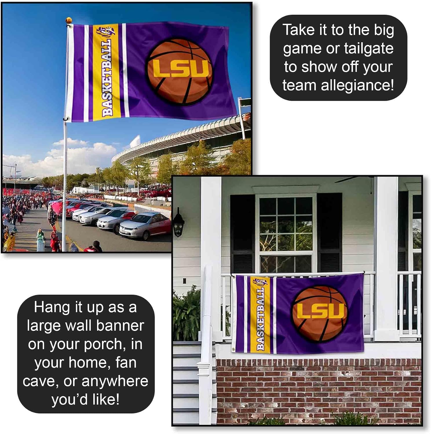 Louisiana State LSU Tigers Basketball 3x5 Grommet Flag