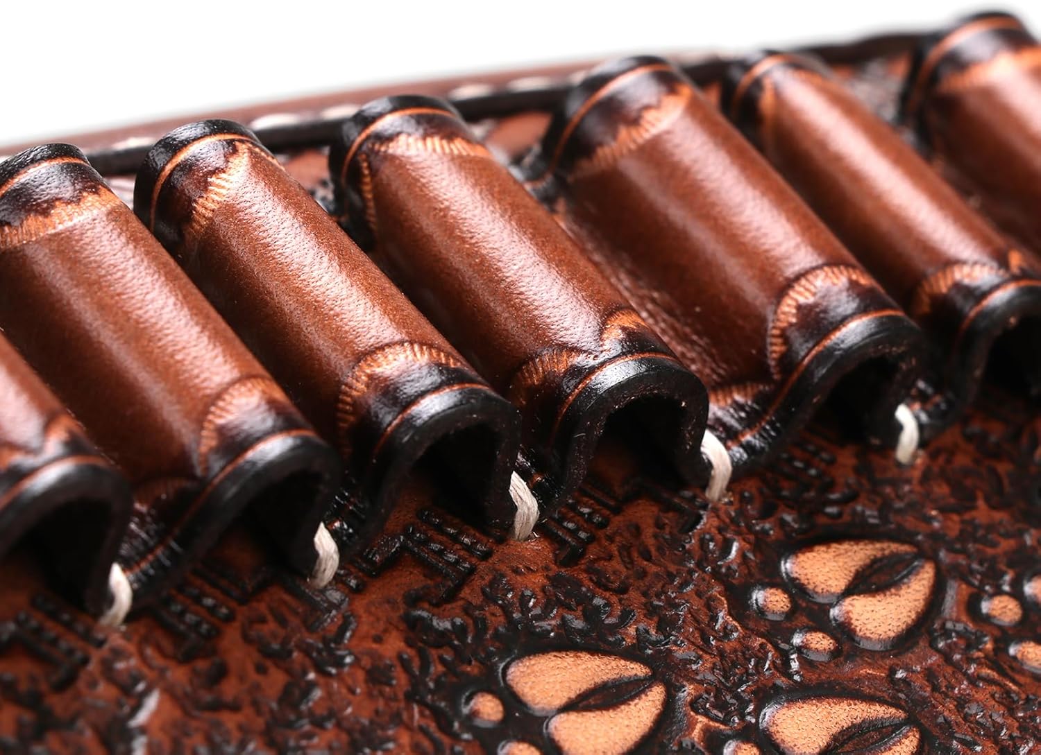 TOURBON Vintage Leather Rifle Cheek Rest Pad with Matched Sling, No Drill/No Mounts Needed, Recoil Pad Shell Holder Hunting Strap