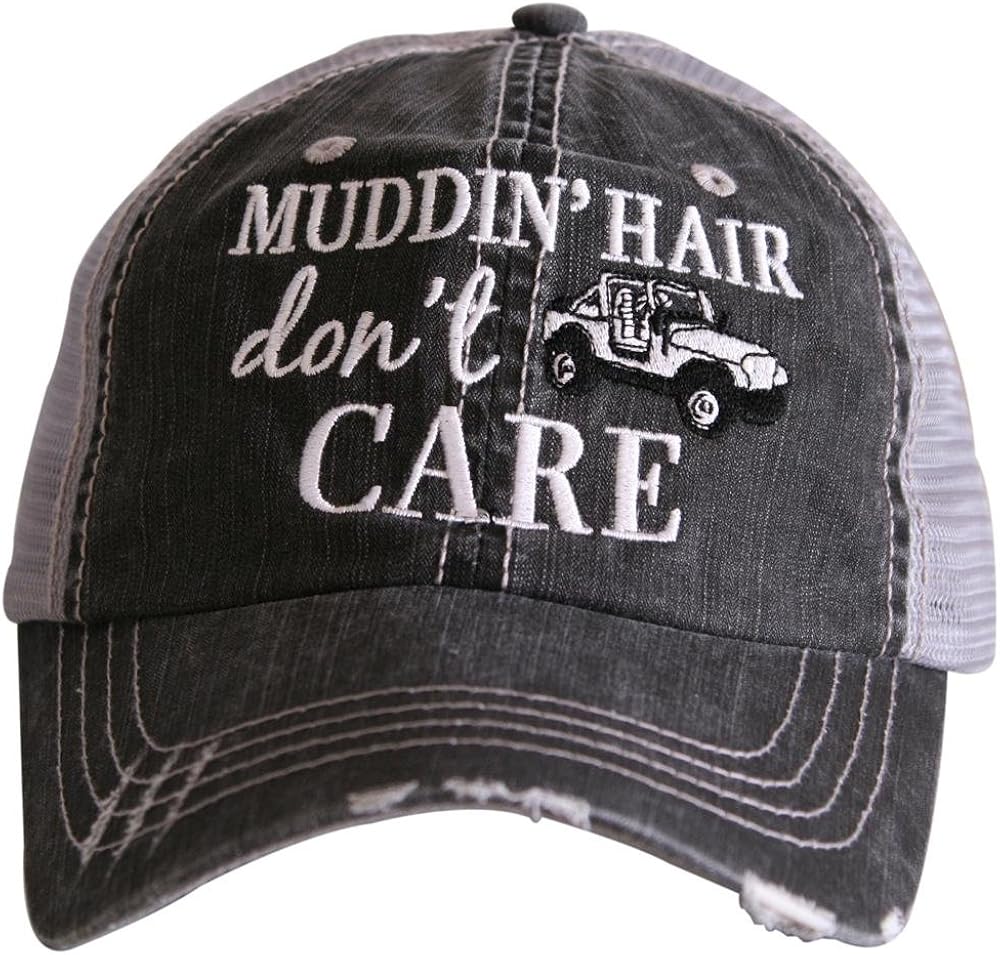 KATYDID Race Hair Don't Care Women's Trucker Hats Caps Gray : Katydid: Clothing, Shoes & Jewelry