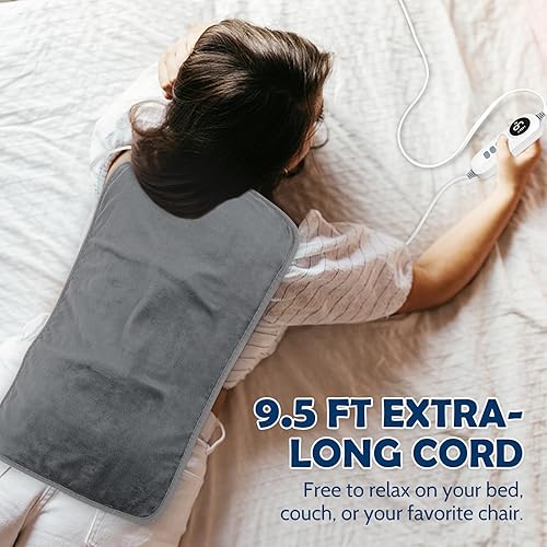 Vista 85 de DAILYLIFE Almohadilla térmica, almohadillas térmicas eléctricas de 12 x 24 pulgadas con asas, envoltura térmica multiusos para cuello, hombros