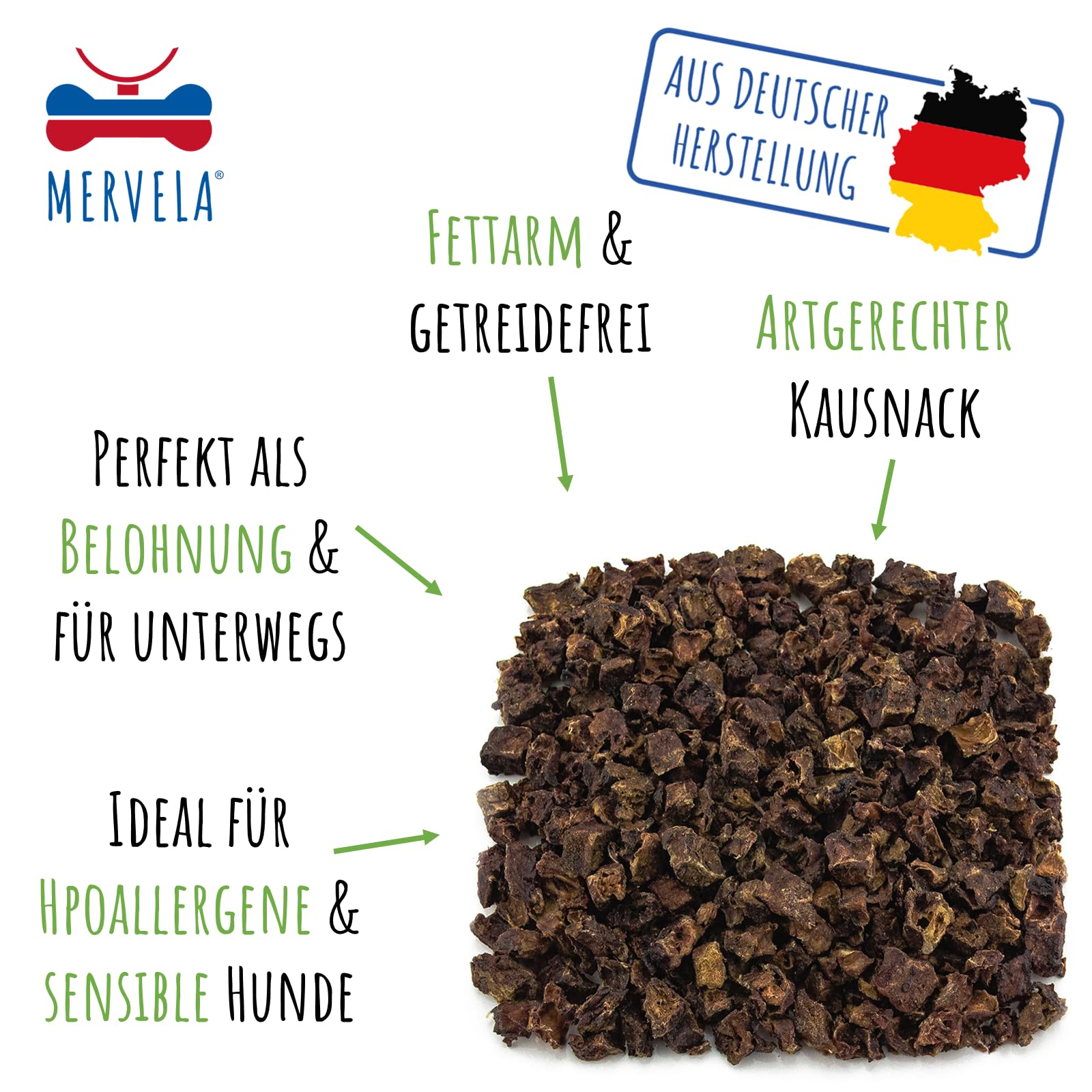 Rinderlunge gewürfelt | 600 Gramm | getrocknete Lunge für Hunde | ideale Belohnung | Trainingssnack | Leckerli getreidefrei | Hundesnack Pute | Leckerlies | Trainingssnack