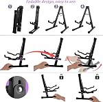 Acrux7 2 Pack Guitar Stand Metal Supports de guitare pliable pliant une structure Guitares Stands Universal fits toutes les guitares, acoustiques, classiques, basse (noir)
