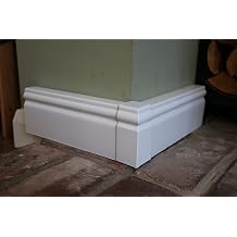 150mm 6 inch Skirting Board Cover Ogee - Corners & Joints - White PVC External Corner