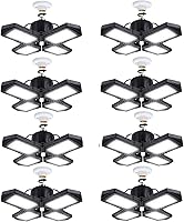 Vista 15 de Paquete de 2 luces LED para garaje, 100 W, iluminación LED deformable de 10000 lm, E26, luz diurna, 6000 K, luces ajustables súper brillantes