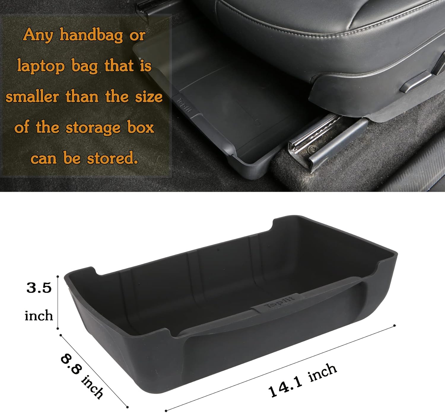 Fit for Tesla Model Y Center Console Organizer Under Seat Storage Box Silicone Rear Seat Container Hidden Tray For Tesla Model Y Accessories