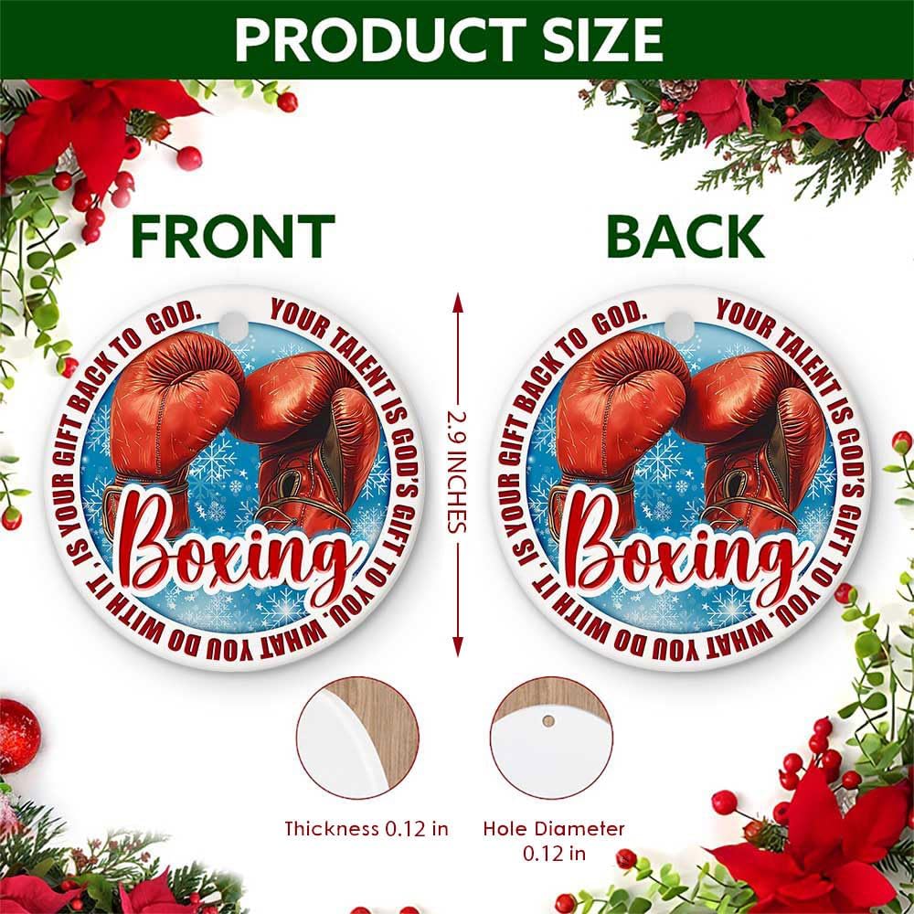 Boxing Christmas Ornament 2026 Faith Talent is A Gift Idea image 3