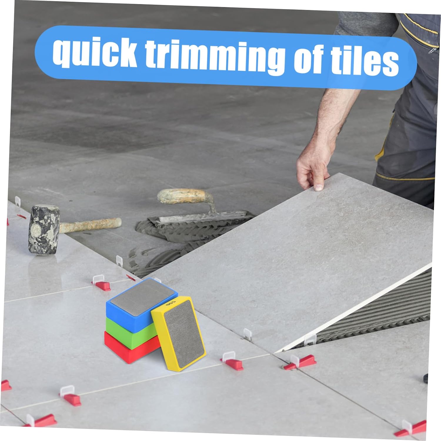4pcs Sanding Blocks for Marble Granite Tile Polishing Block Versatile Tiling Tools for Deburring