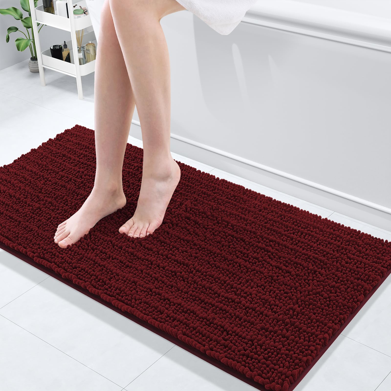 Arotive Luxury Chenille Bathroom Rug Mat, Extra Soft Thick Absorbent Shaggy Bath Rugs, Non-Slip Machine Wash Dry, Plush Bath Mats for Bathroom, Shower