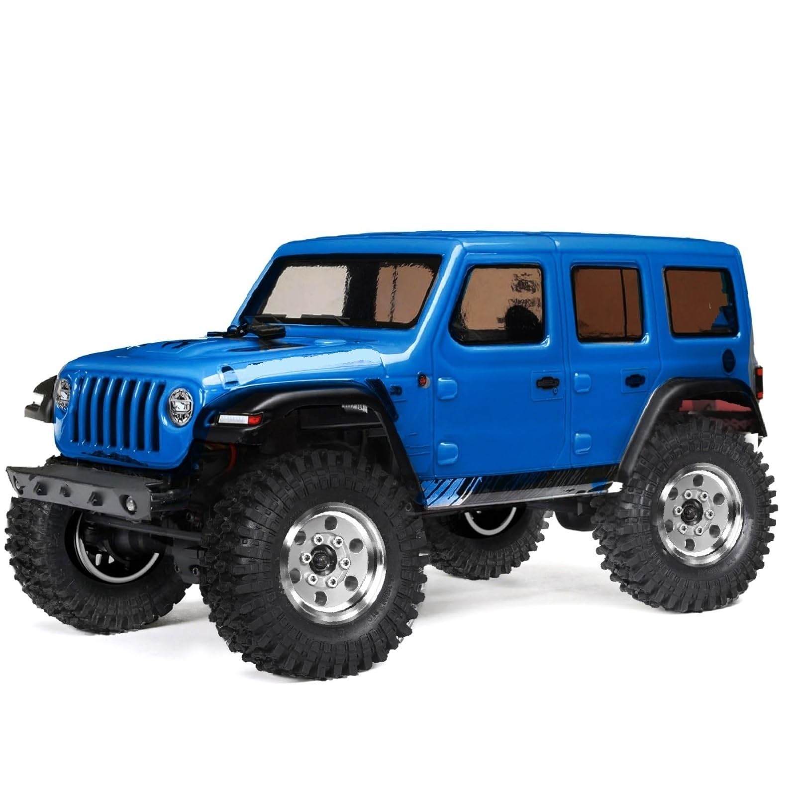 RC Pneus Jante Compatible avec TRX4M pour SCX24 AX24 pour FCX24 1/18 1/24 RC Crawler Car Parts Accessories Ensemble De Pneus De Roue À Billes en Métal 55 Mm 1,0"