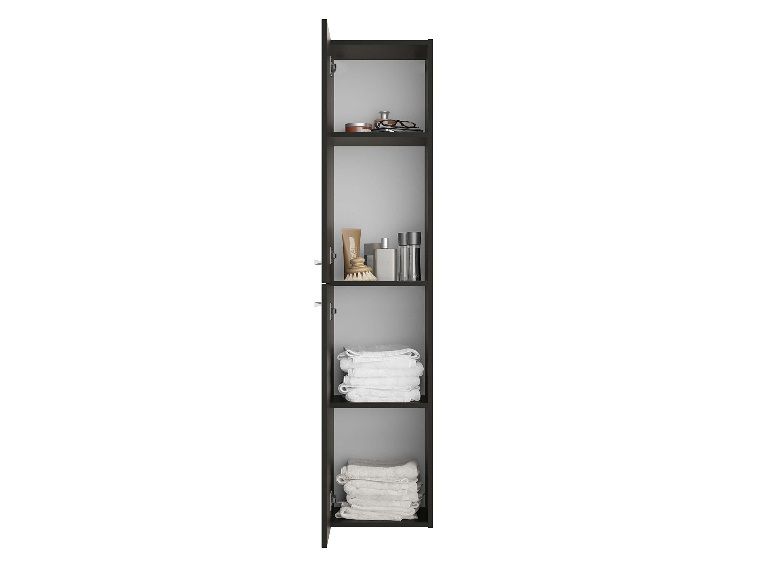 Jokey Sieper I Badmöbel Set Libato, Doppelwaschtisch mit Unterschrank 120 x 50 cm, Hochschrank und Badspiegel I Anthrazit
