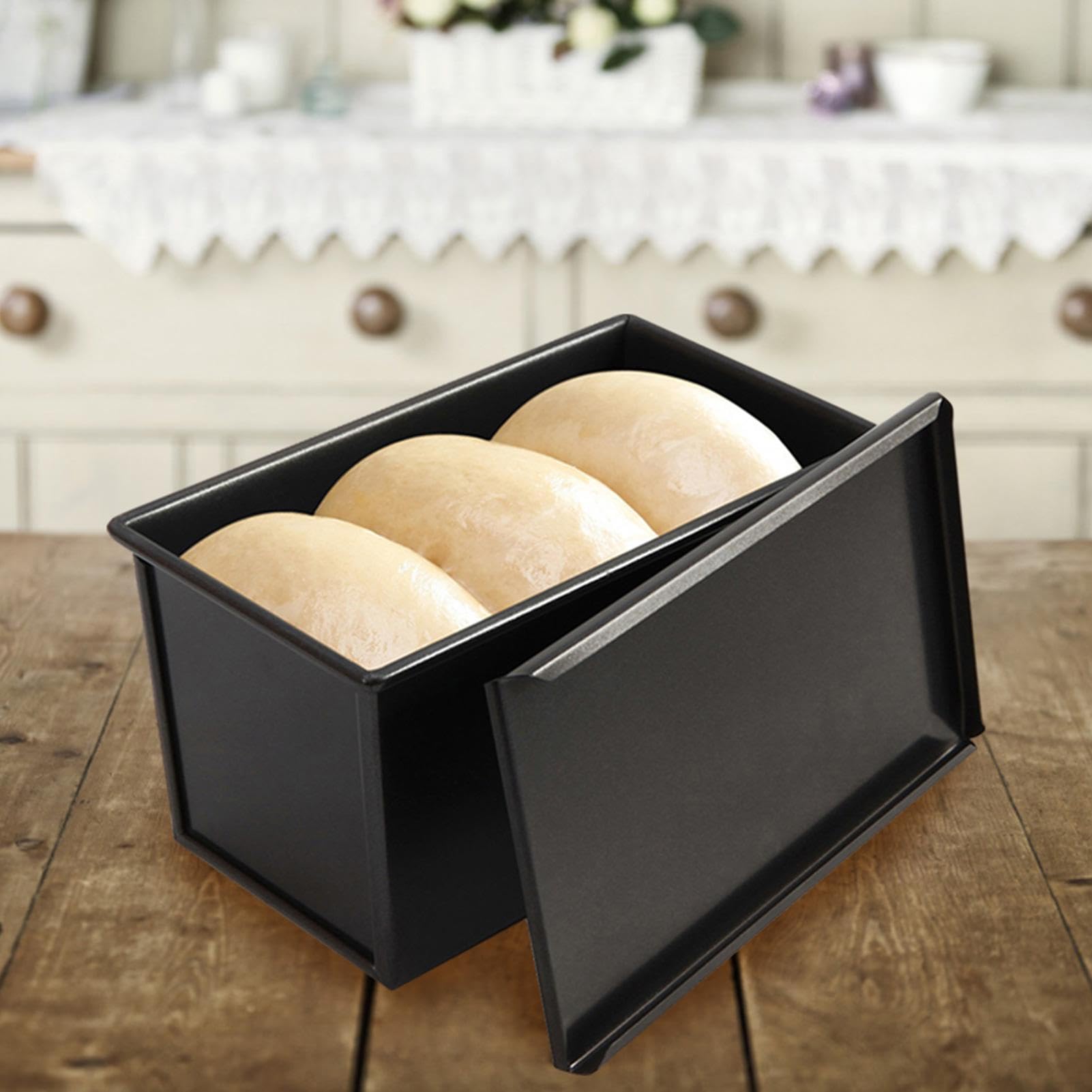 Teglia per pane con coperchio, in lega di alluminio, antiaderente