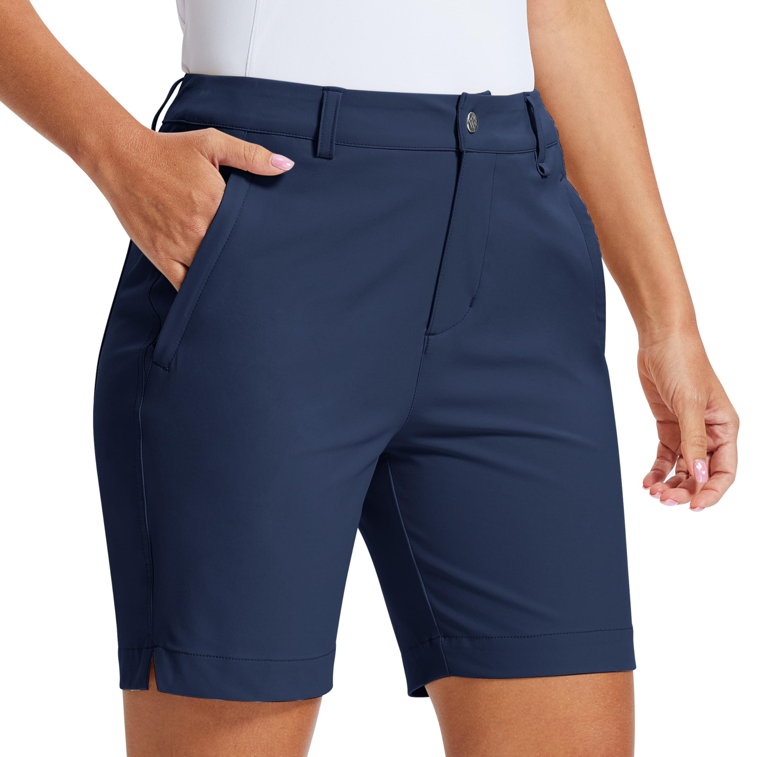 MoFiz Pantalones de Golf para Mujer Hiking Shorts Ligeros Elasticos Bermudas Trekking Pants de Trabajo Impermeable con Bolsillos - 2