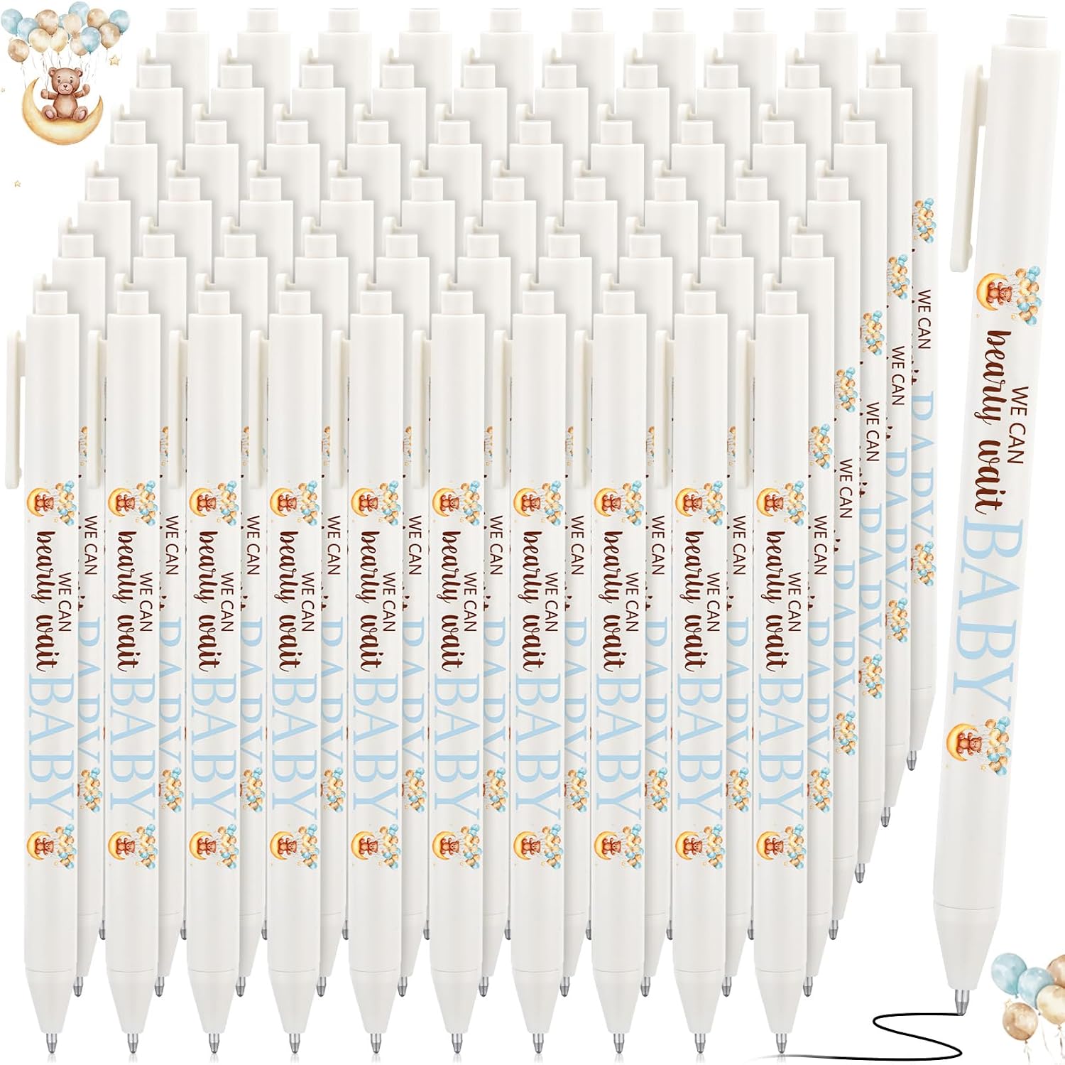 Kisston 60 Pcs Baby Shower Pens Favors Gifts Bulk for Guests Neutral Gender Reveal Favors Baby Shower Prizes Souvenirs Keepsakes Gift Bags Supplies(Greenery)