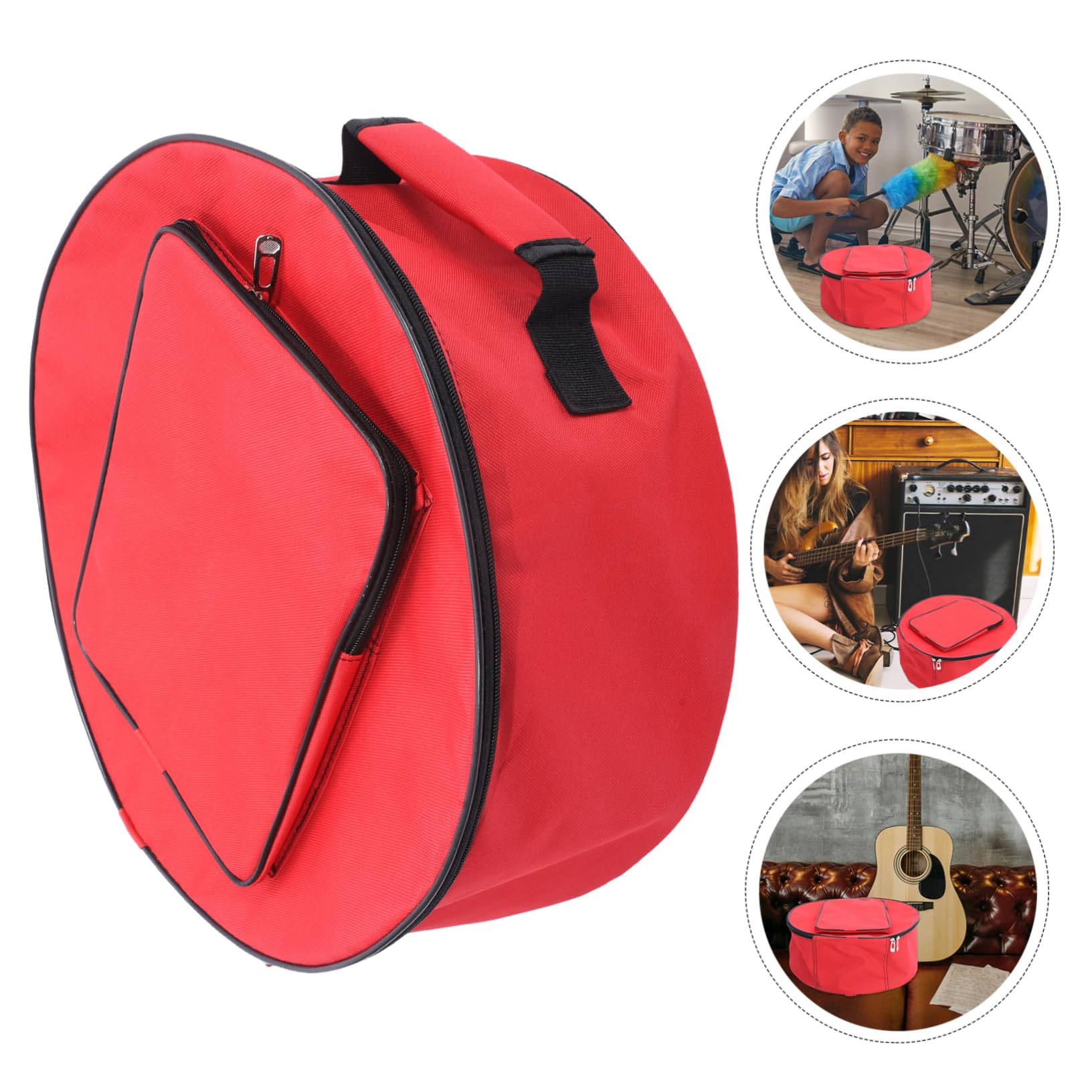 Toddmomy Rolling Bag for Instruments Snareback Pack Red Snare Drum Bag Oxford Cloth