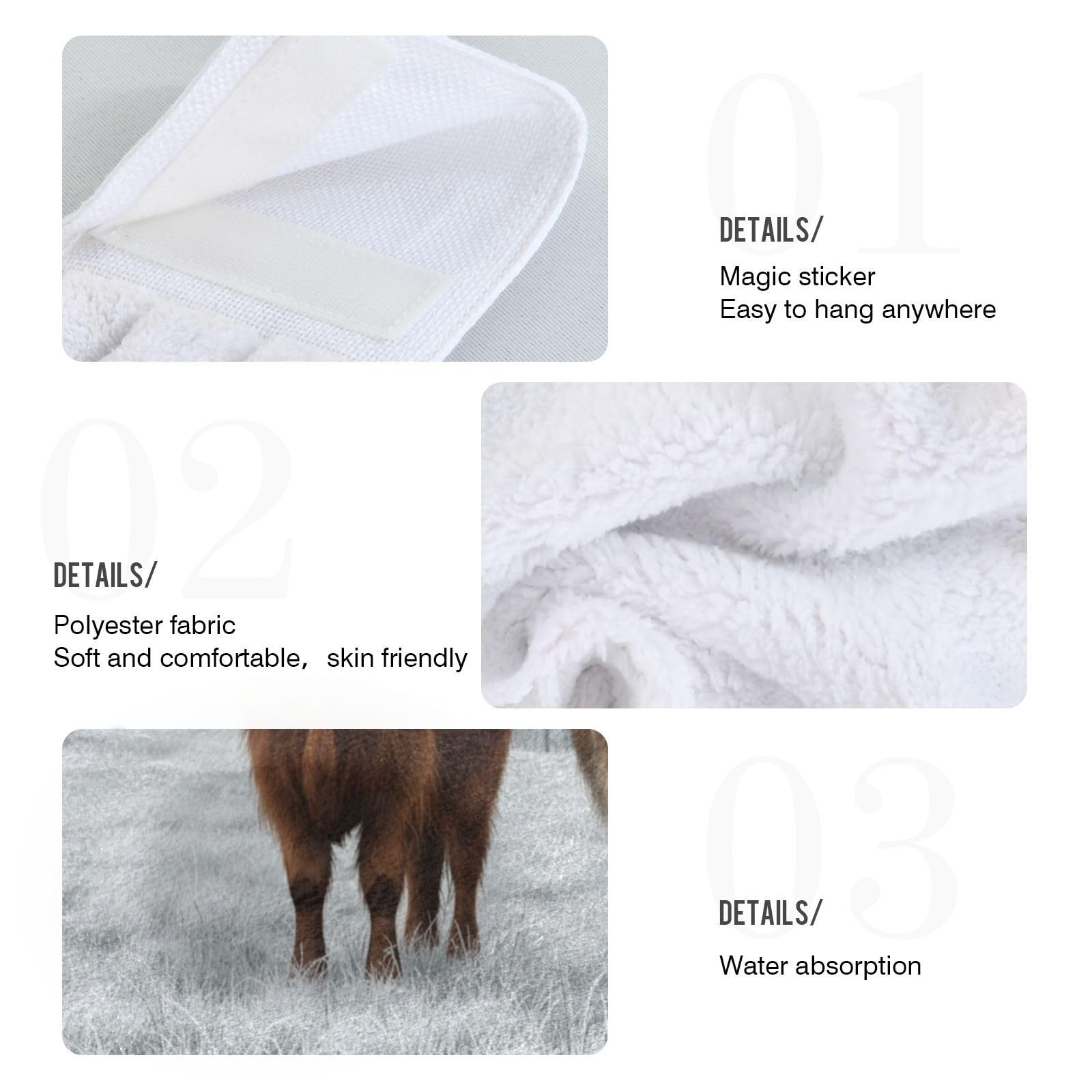 Asciugamano da cucina scozzese Highland Cow 2 pezzi super morbido assorbente Western Deco appeso asciugamani strofinaccio per bagno tè bar tavolo fattoria spiaggia