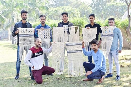 Miniatura 2 de American Knit Decoración especial de telón de fondo de macramé bohemio para boda, estilo bohemio, elegante, para colgar en la pared, tapiz de