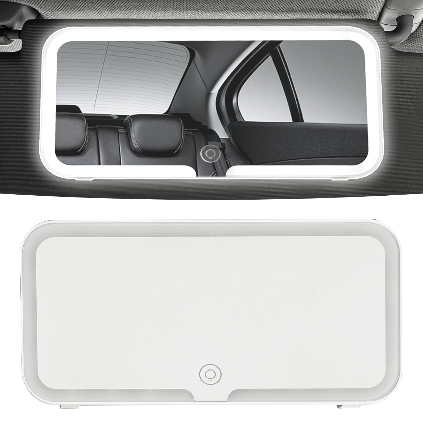 Espejo De Tocador Con Visera LED Para Coche Espejo de tocador con visera de  coche con luces LED Espejo De Maquillaje Para Coche Con 3 Modos De Luz ...