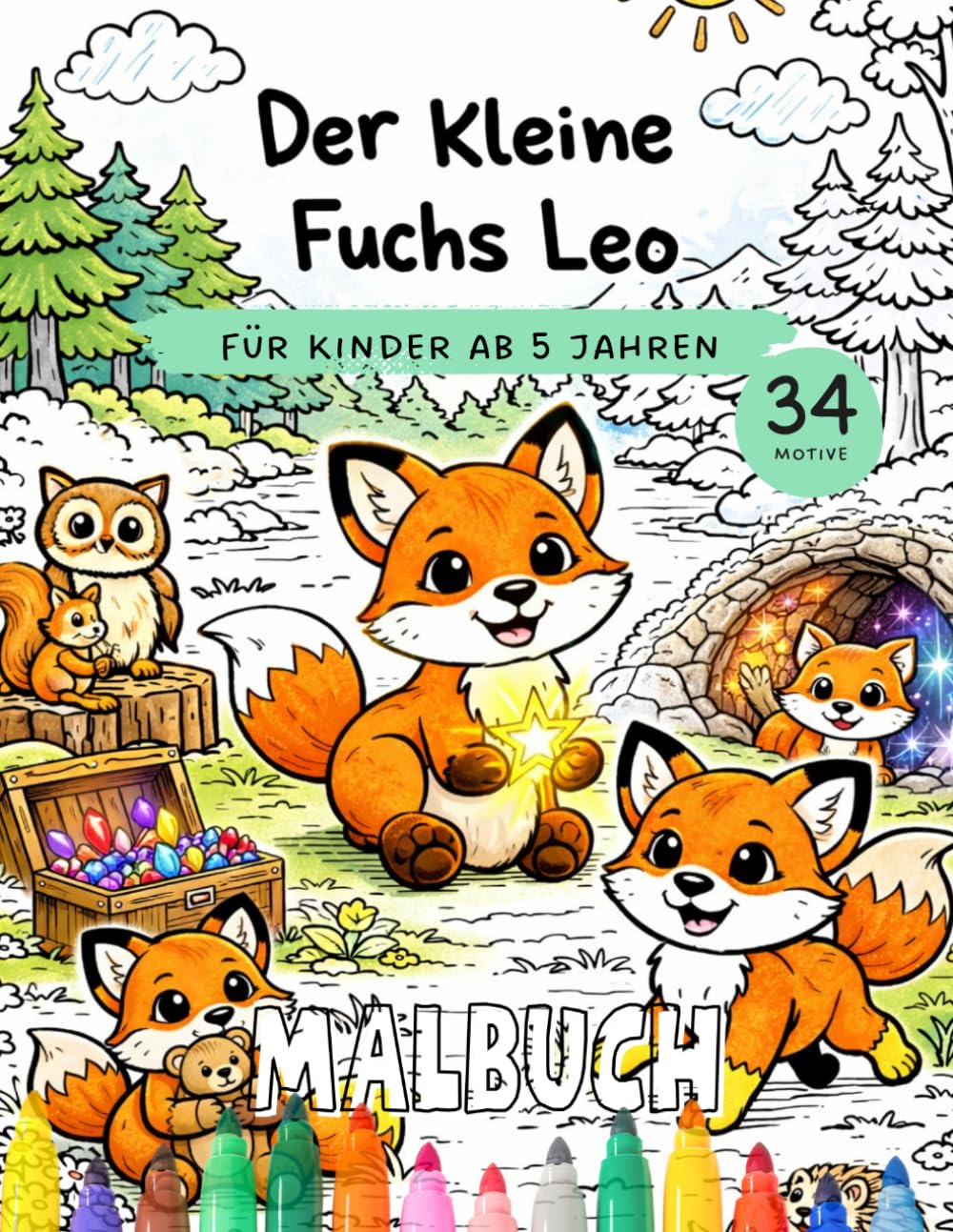 Der kleine Fuchs Leo - Zauberhaftes Malbuch für Kinder ab 5 Jahren: Das passende Malbuch zur Abenteuer-Reihe von Leo dem kleinen Fuchs