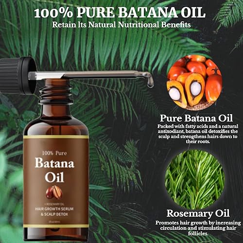 Miniatura 3 de Aceite de batana para el crecimiento del cabello, aceite de batana 100% puro y natural con romero de Honduras, mejora la nutrición del cabello y la
