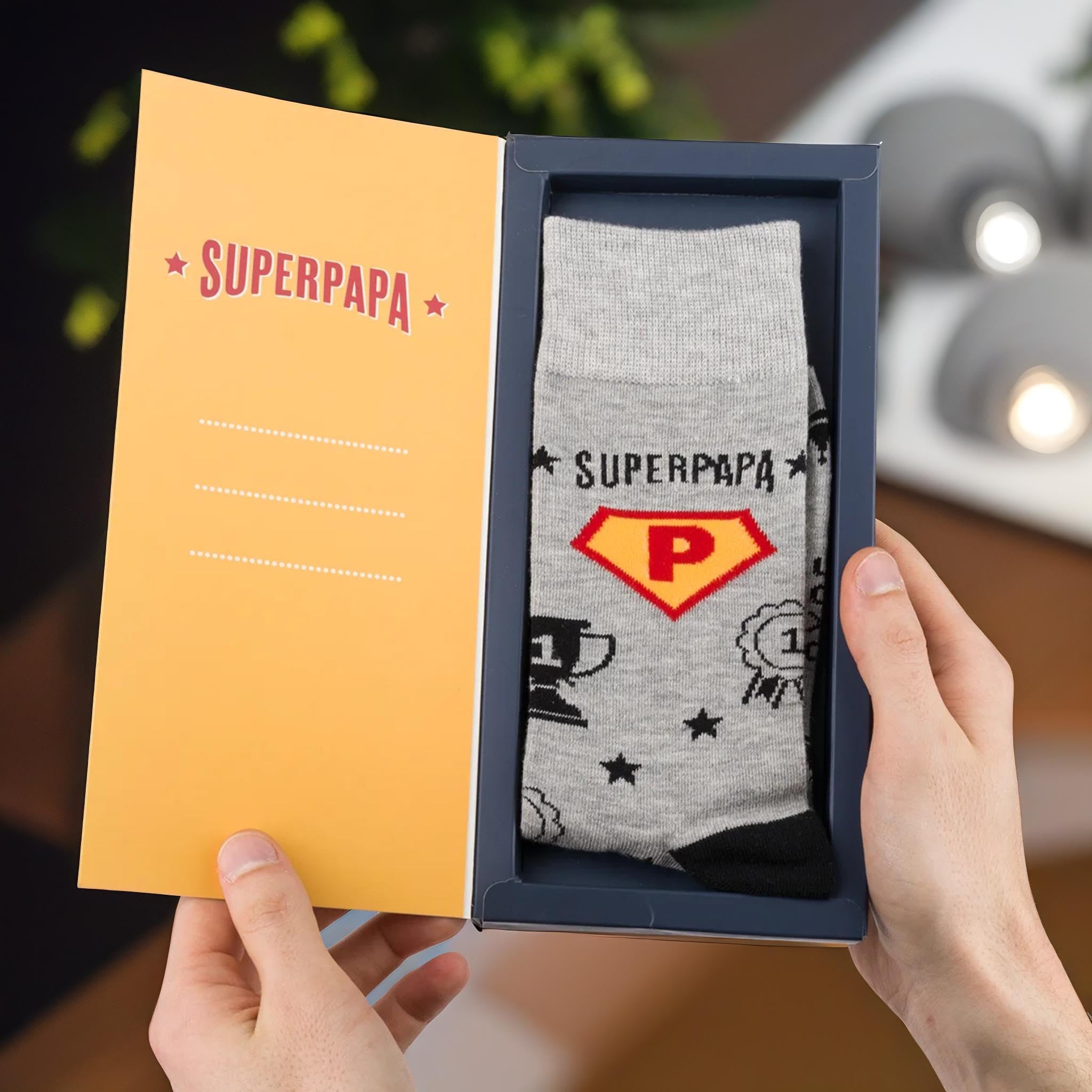 soxo Super Papa Calzini Uomo Divertenti Idee Regalo Papà Calze Cotone Regali Per Lui 40-45