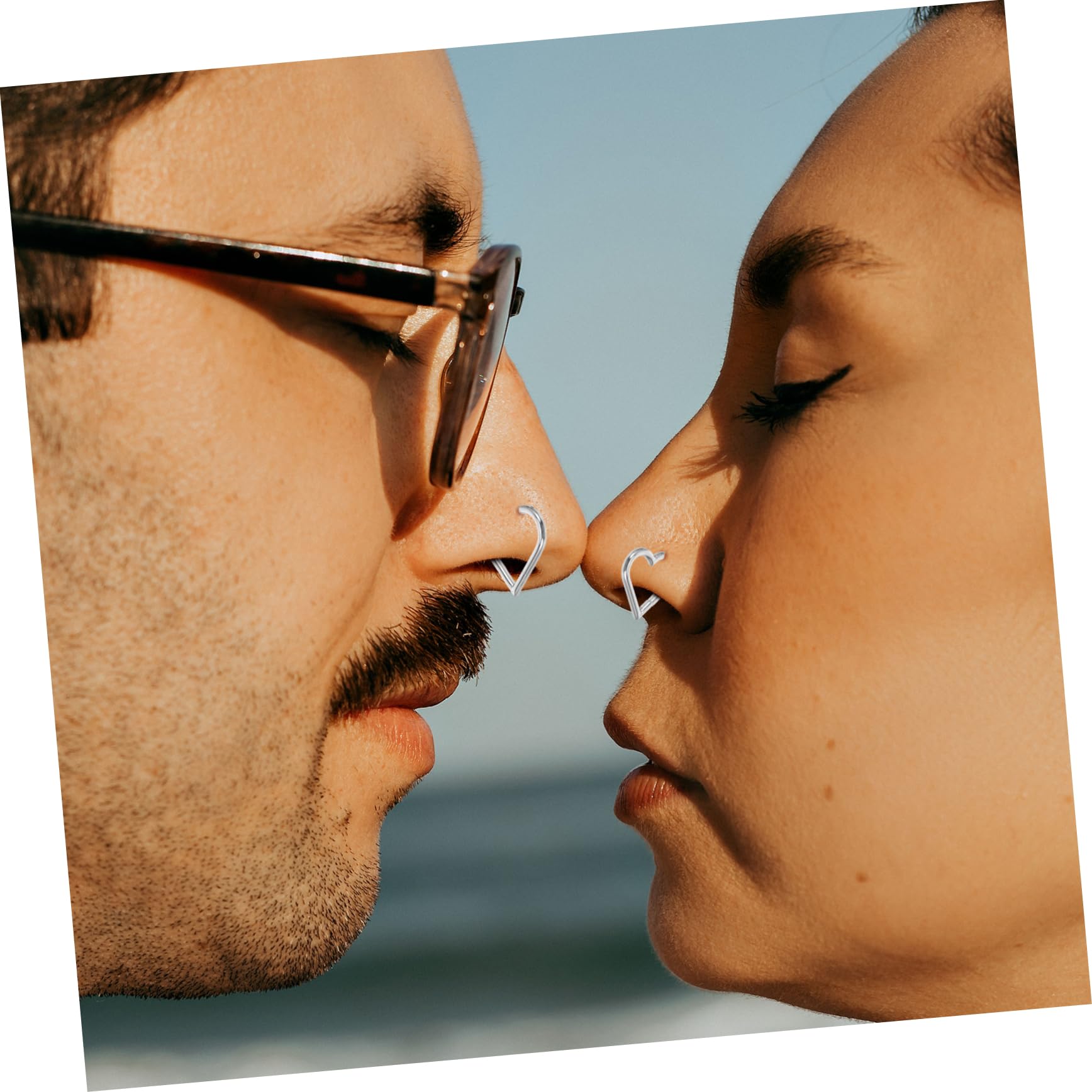 GALPADA 16pezzi Cuore per Piercing al Naso Anelli per Naso Senza Giunzione Gioielli Eleganti per Ogni Occasione