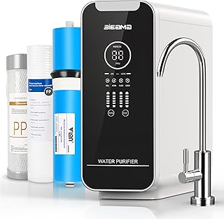 RO Reverse Osmosis Water Filtration System, 600 GPD Fast Flow, 2:1 Pure to Drain, TDS Water Quality LED Faucet, FCC Listed, USA Tech, RO600HUA1-W