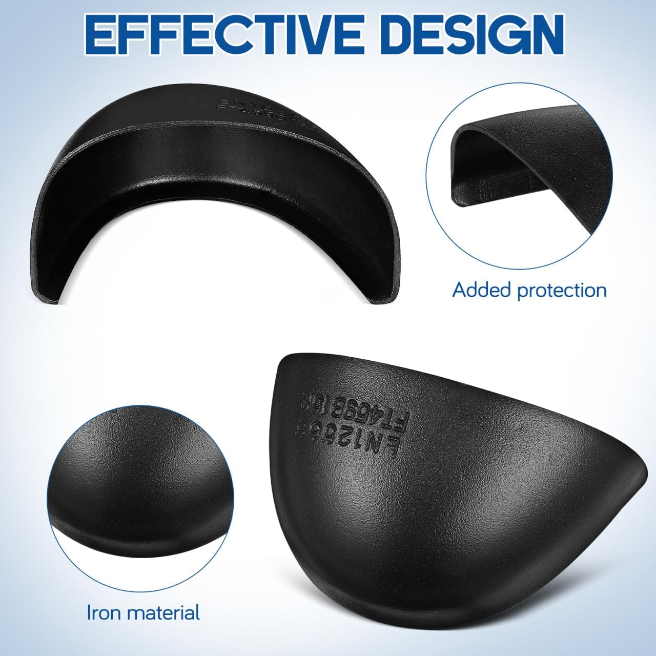 DOITOOL Safety Toe Caps for Shoes 2 Pairs Universal Size Work Boot Toe Protectors Anti-Smash Shoe Inserts Durable Guards for Construction and Industrial Use