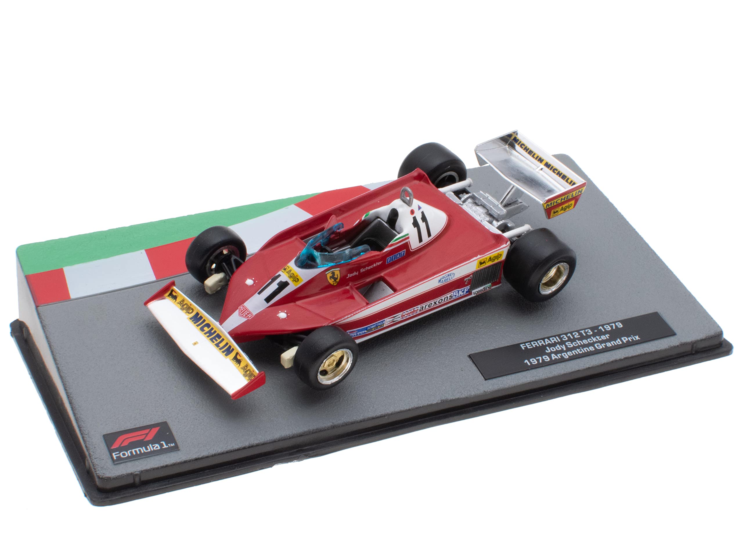 OPO 10 - Miniature car Formula 1 1/43 compatible with FERRARI 312 T3 - Jody Scheckter - 1979 - FD231, Red, Small