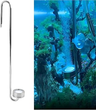 CO2 Diffuser Aquarium Stainless Steel Atomizer, High Efficiency Nano Bubble CO2 Dispersion for Planted Tank Fish Tank in Tank Setup 250mm Stainless Steel 1 Pack