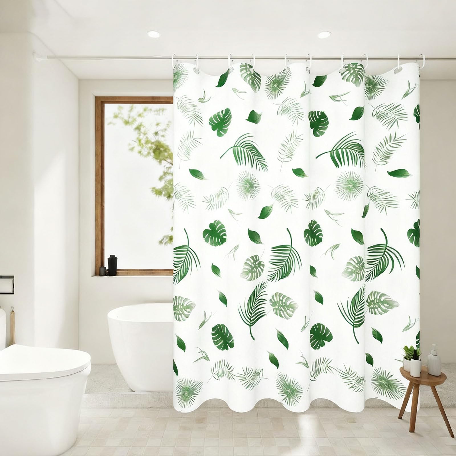 Rideau de douche imperméable anti-adhérence à ourlet lesté 100x180