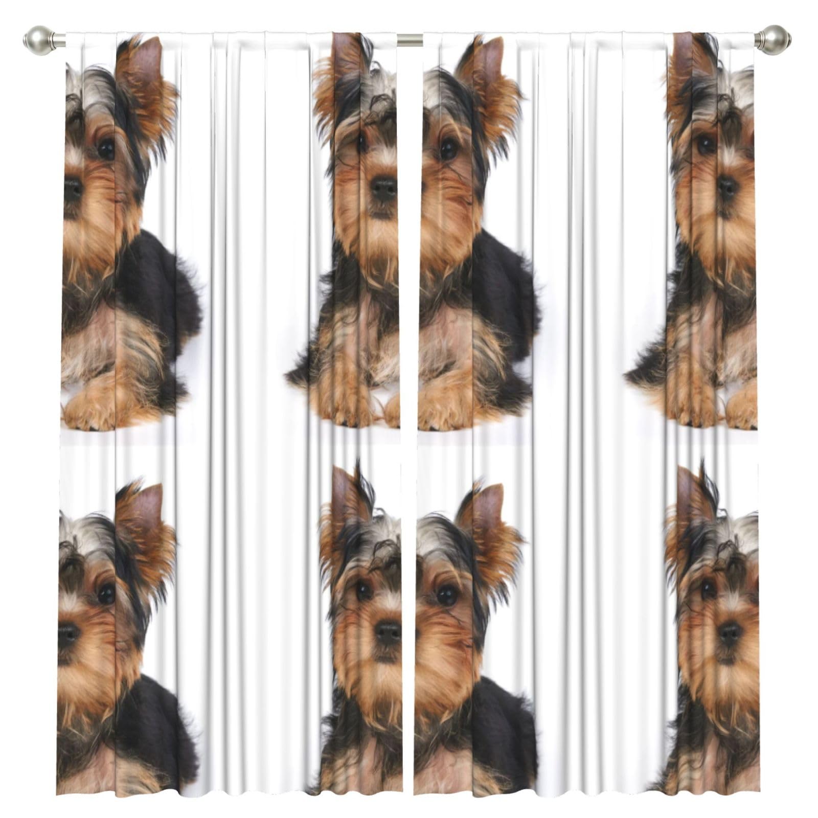 InOmak Yorkshire Terrier, 2 Panels Window Curtains 52 x 84 Inch Blackout Curtains for Living Room Bedroom