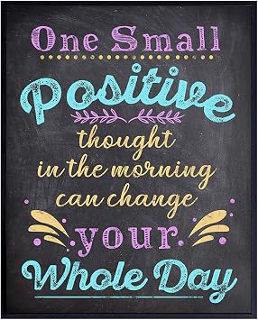 Positive Quotes Wall Decor Poster - Inspirational Uplifting Encouragement Gift for Women, Daughter, Best Friend, Teens, Girls - Motivational Self Improvement Art for Bathroom, Bedroom, Home Office