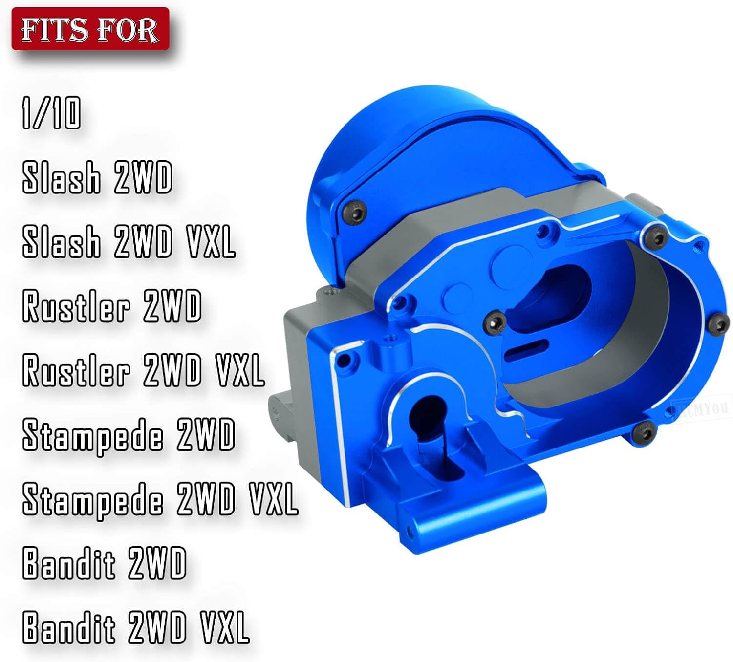 Aluminum Transmission Gearbox w/Gear Upgrades Part for 1/10 Slash 2WD (VXL),Rustler 2WD (VXL),Stampede 2WD (VXL),Bandit 2WD (VXL),Navy Blue