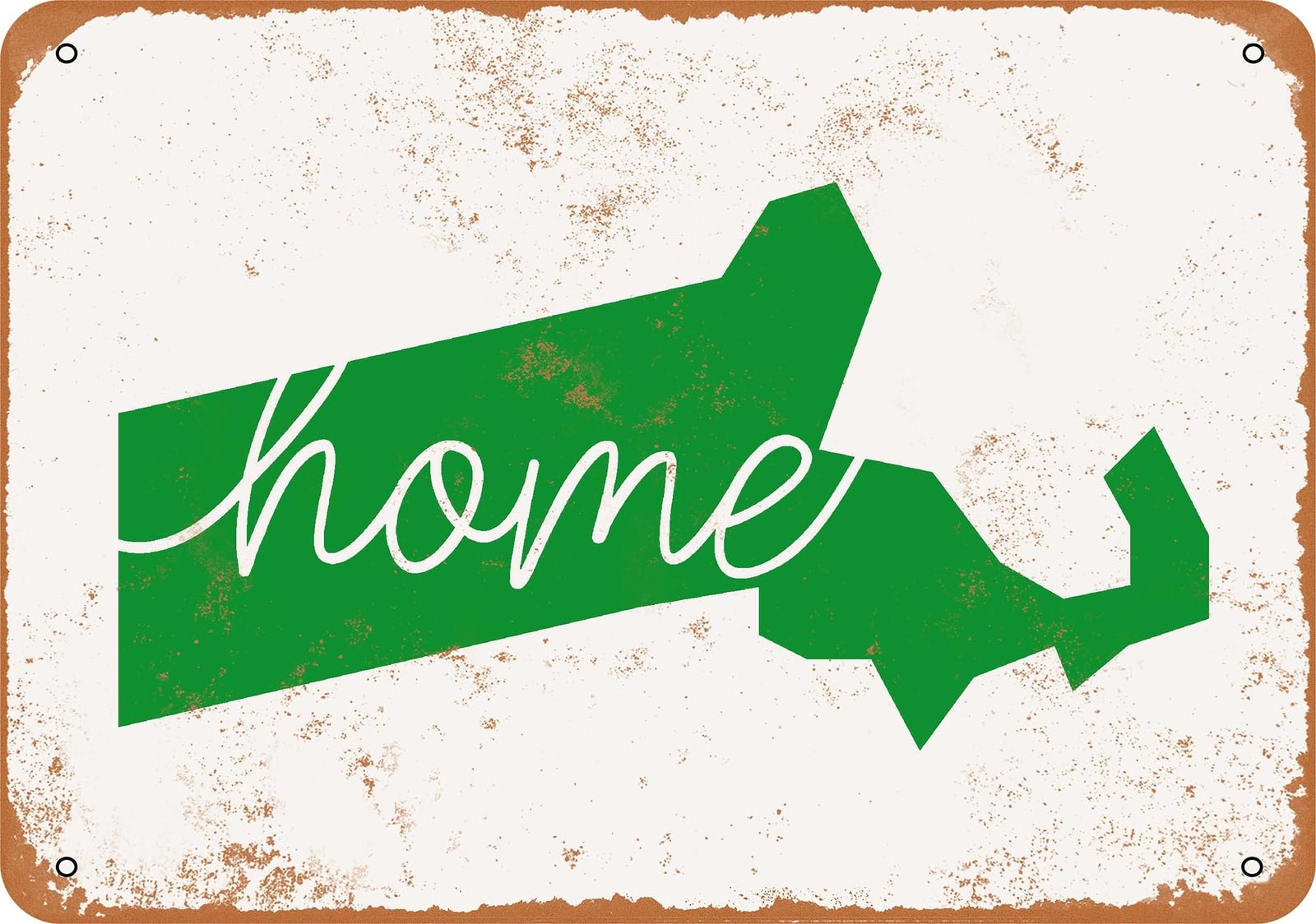 Miaomansenstore Metal Sign - Home Massachusetts - Vintage Look Home Decor