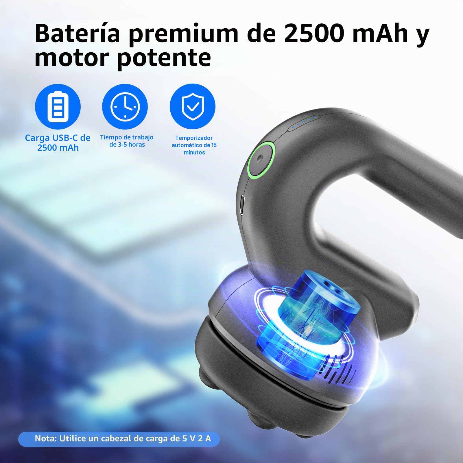 HYAKO Mini masajeador orbital profesional de mano, masajeador quiropráctico para cuello, hombros, piernas, espalda, alivio del dolor muscular, terapia de masaje