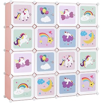 SONGMICS 16 Cube Shelving Unit 123 x 31 x 123 cm