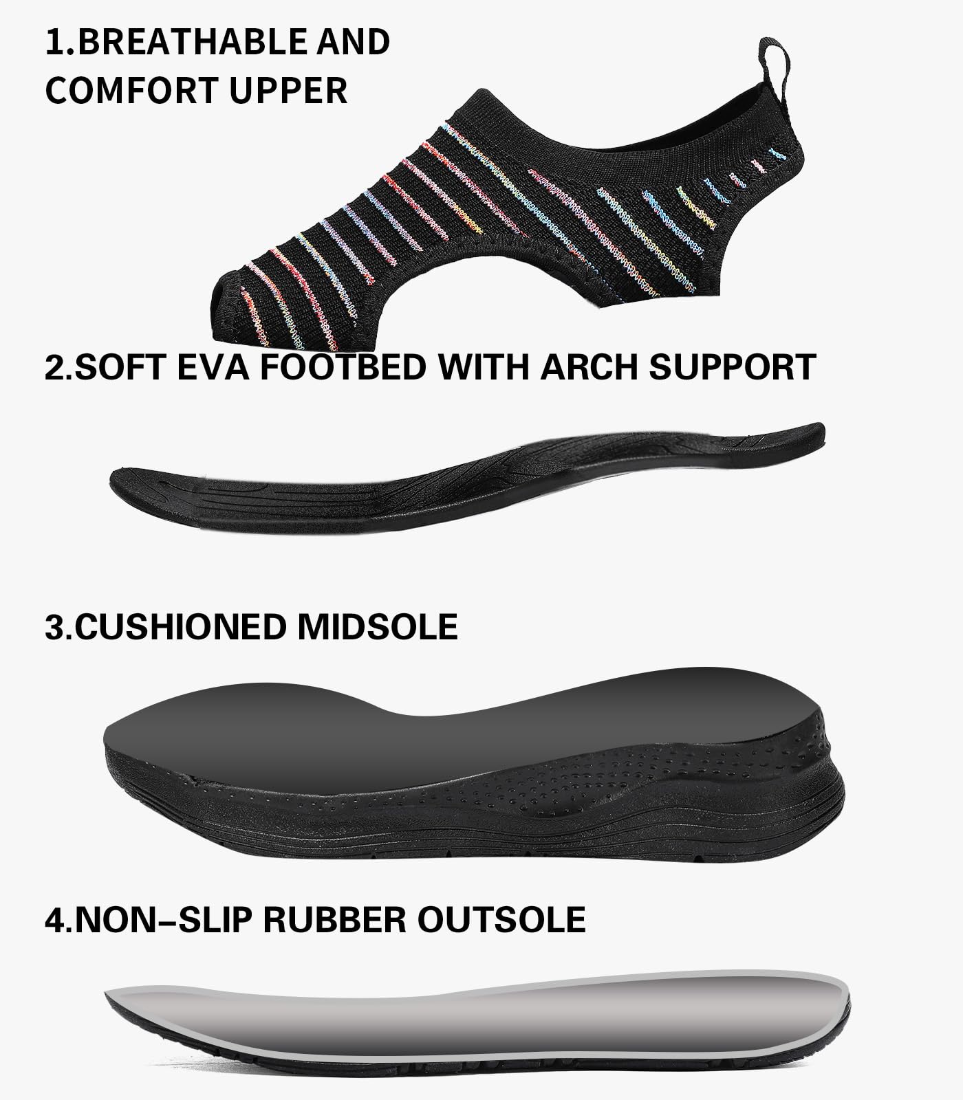 Damen-Wandersandalen mit Fußgewölbeunterstützung, orthopädisch, bequem, Plantarfasziitis, rutschfest, lässig, offener Zehenbereich, Sport-Sandalen für Sommer, Strand
