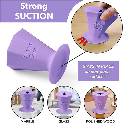 Miniatura 5 de iVyne Gem - Colector de desechos de vinilo con succión y soporte para herramientas de deshierbe para vinilo (morado)