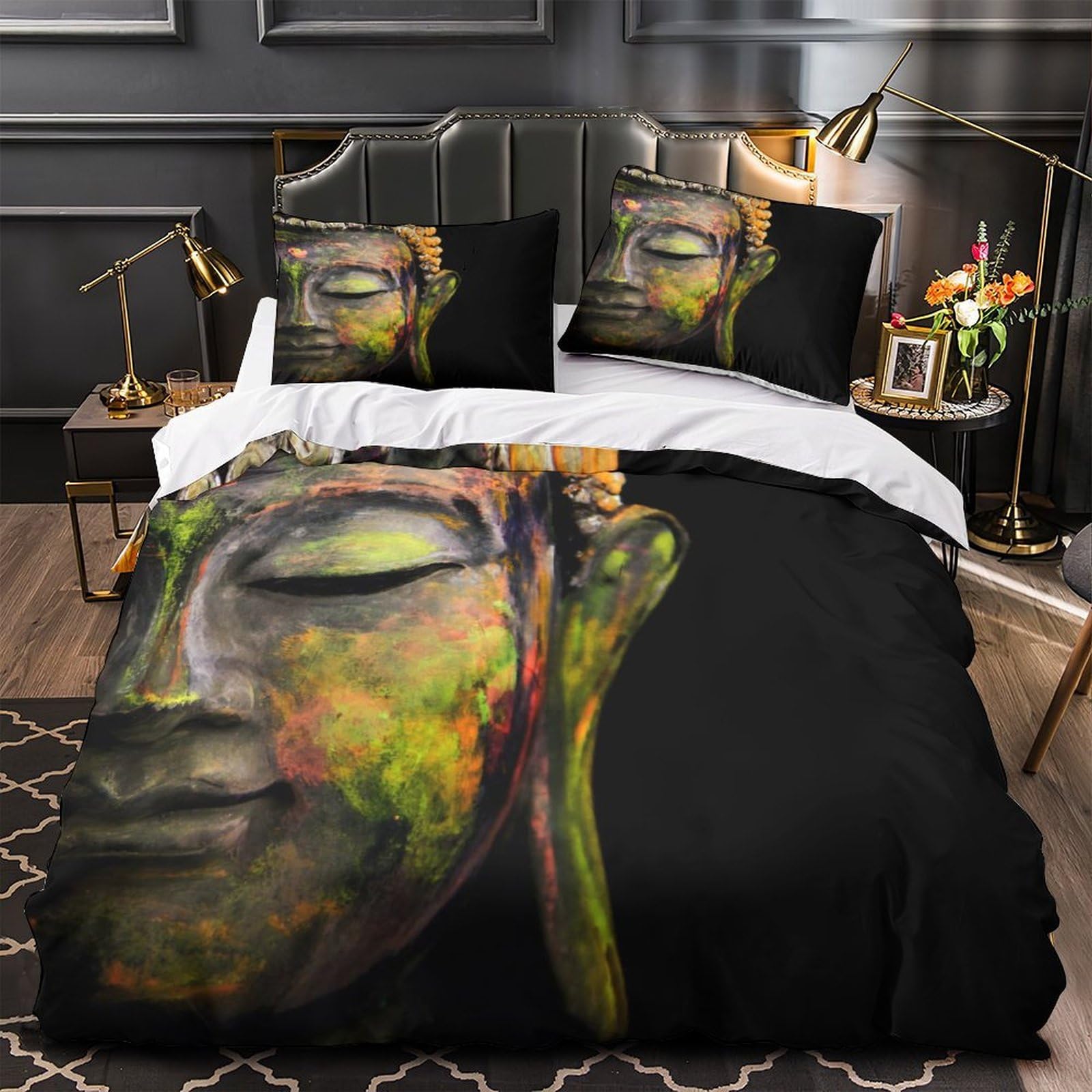 Parure de lit Bouddha en microfibre de qualité supérieure avec motif 3D