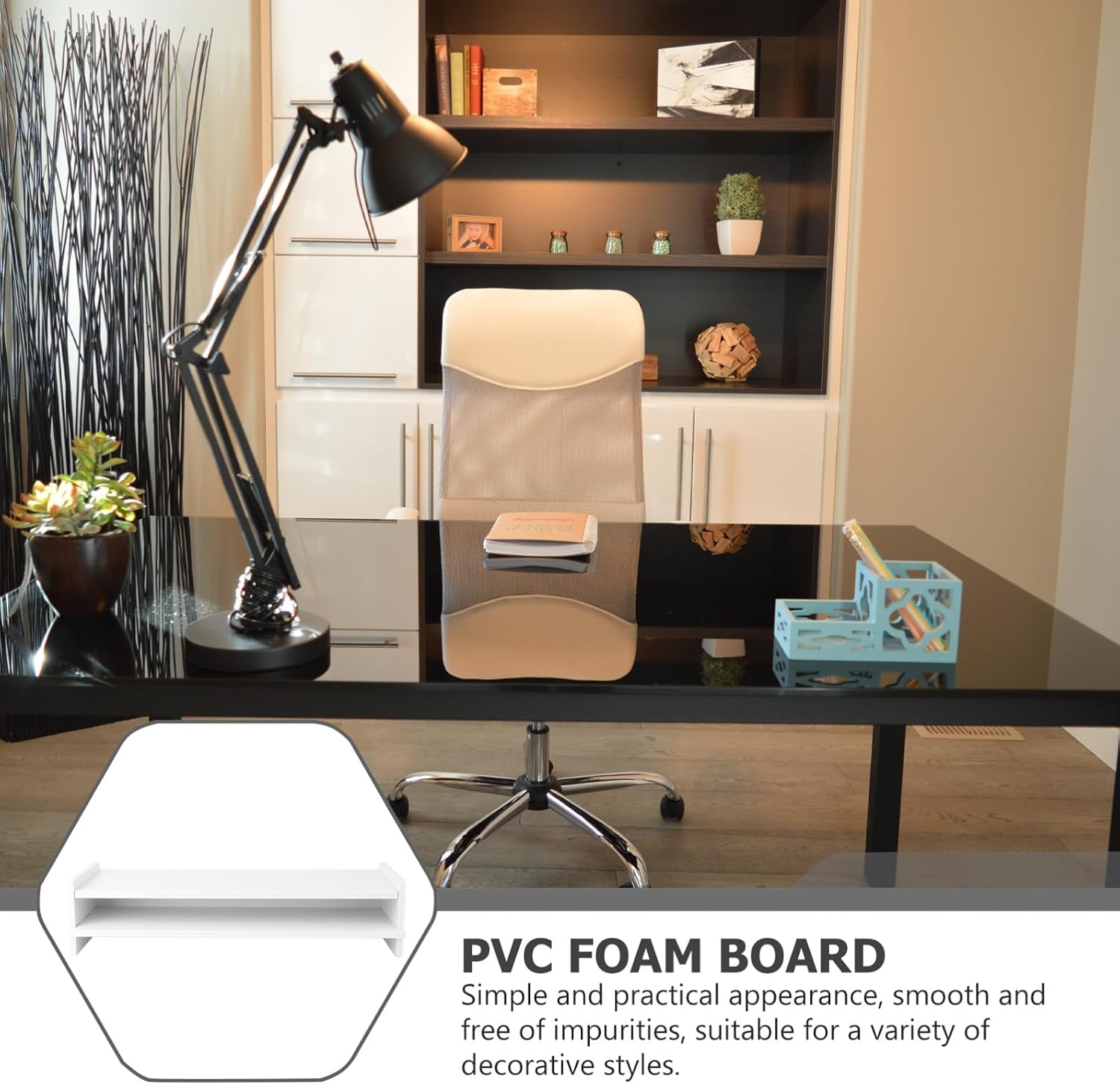 Plastic Computer Monitor Rack with Double Layer Height and Accessories image 3