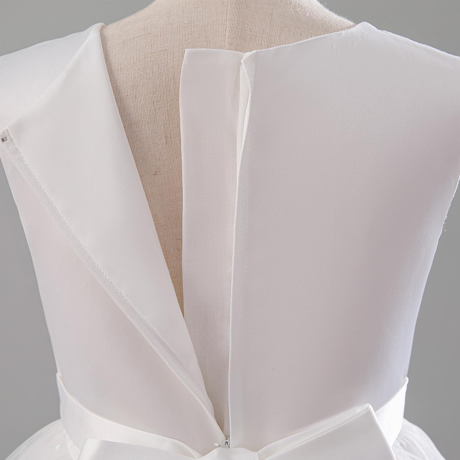 IBAKOM Festliche Kleider Mädchen: Prinzessin Kleid für Hochzeit Blumenmädchenkleid Brautjungfernkleider- A-Linie Sommerkleider Kommunionkleid Geburtstag Abendkleid Ballkleid Lang