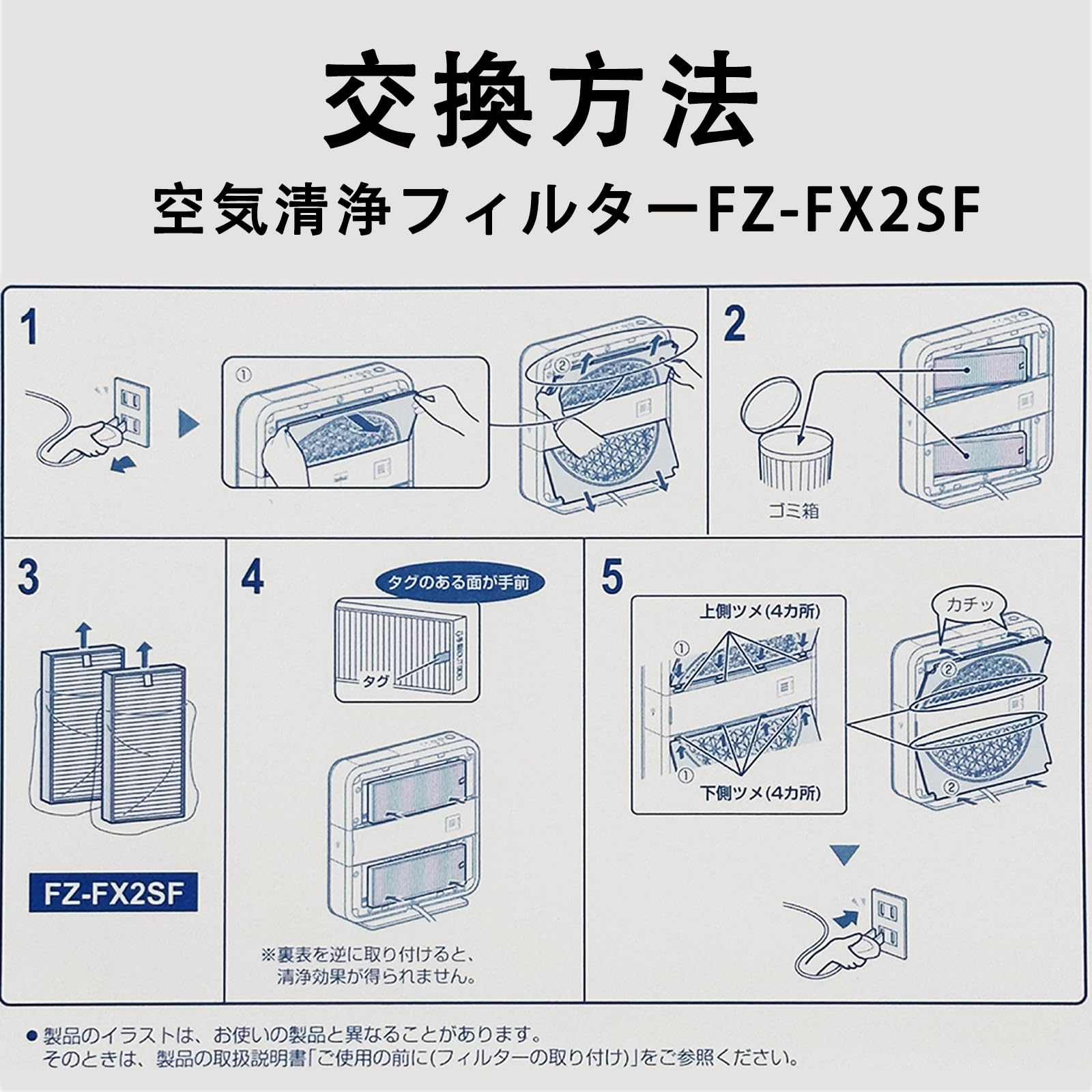 Amazon.co.jp: FZ-FX2SF 集じん・脱臭一体型フィルター FP-FX2 空気
