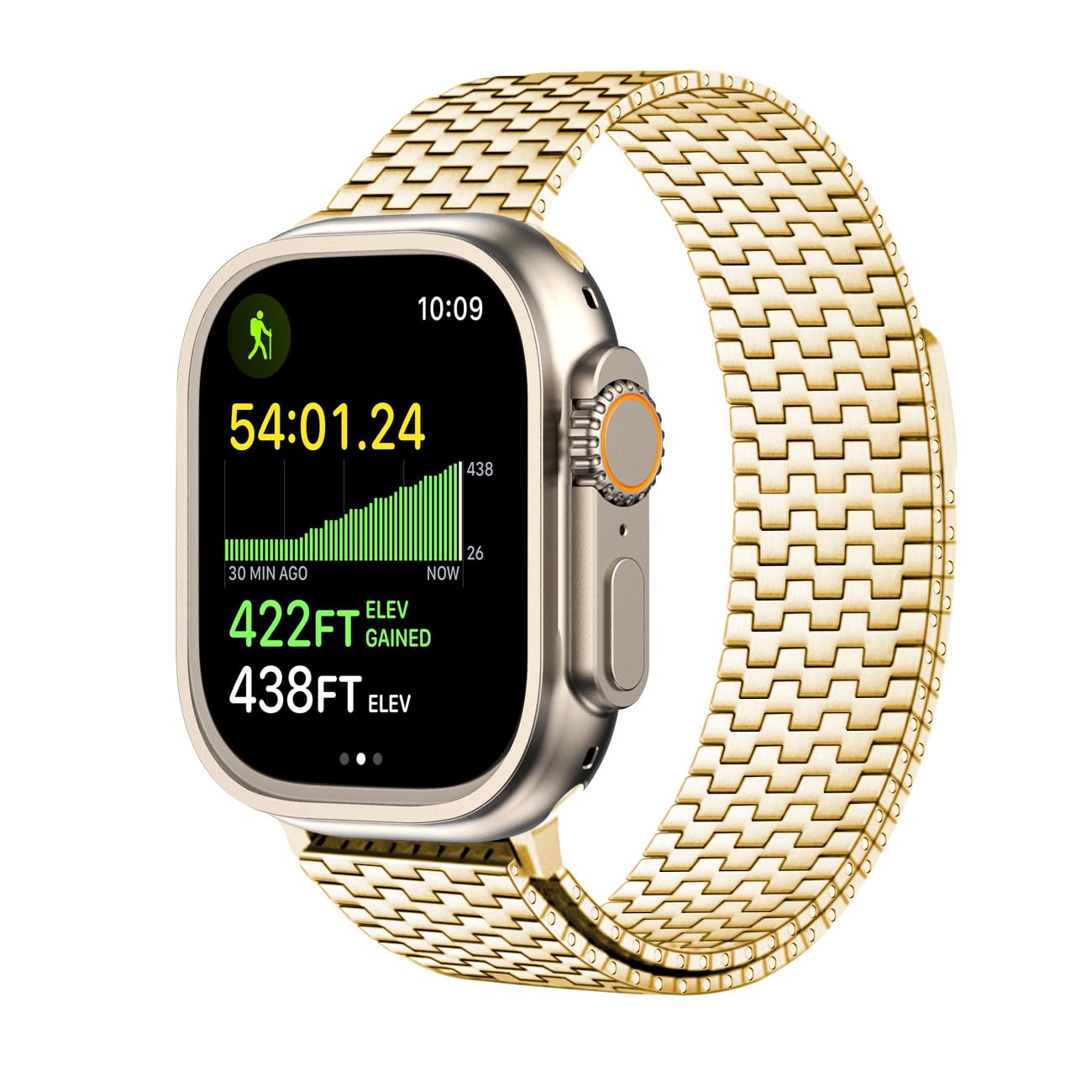 Hstrap Compatible for Apple Watch Ultra Band/Apple Watch Ultra 2 Band 38mm 40mm 41mm 42mm 44mm 45mm 49mm Women Stainless Steel Mesh Loop Magnetic Clasp for iWatch Series 9 8 7 6 5 4 3 2 1